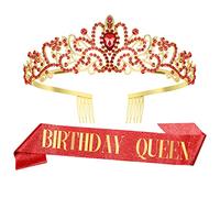 Coroncina Compleanno,Decorazioni Compleanno,Corona,Birthday Girl,Corona Regina,Coroncina Principessa,Corona Compleanno,Fascia Compleanno,Regalo Donna Compleanno,Diadema,Fascia Per Capelli Donna,Rosso
