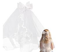 Coroncina Comunione Bambina,Accessori Capelli Bambina Bianco Con Perla,Regali Per La Prima Comunione Per Cresima,Battesimo Damigella d'Onore (Pettine per capelli)