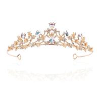 Coroncina Corona Principessa Corona di Sposa Tiara Corona da Sposa Strass Diadema Barocco Donna Coroncina Sposa per Matrimoni, Balli di Fine Anno, Feste Principesse, Feste di Compleanno, Oro