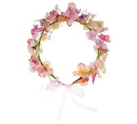 Coroncina Floreale da Sposa Porpora, Leggera, Intrecciata a Mano | Cloth, Plastica e Metallo, Stile Boho Elegante, per Feste, Hawaii e Foto, Mantiene la Forma