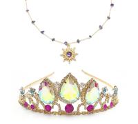 Coroncina Principessa, Tiara di Cristallo Collana di Strass per Donna, Glitter Corona, per Cosplay Halloween, Matrimonio, Pageant Prom, Queen Costume, Stage Performances