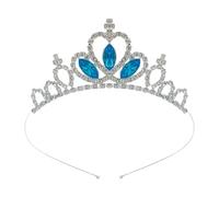 Corone alla moda testa cerchio scintillante testa ornamento capelli strumento styling per bambini adulti capodanno foto puntelli ragazze corona fascia, Argento Lago Blu Dia, Taglia unica