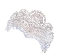 Corone con cristalli scintillanti per la sposa, con strass colorati luccicanti, accessori per capelli, elegante copricapo con strass, Medio, come descritto