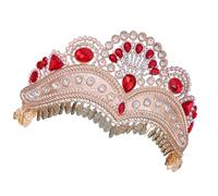 Corone con cristalli scintillanti per la sposa, con strass colorati luccicanti, accessori per capelli, elegante copricapo con strass, Medio, come descritto
