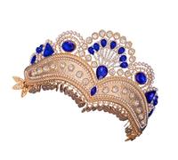 Corone con cristalli scintillanti per la sposa, con strass colorati luccicanti, accessori per capelli, elegante copricapo con strass, Medio, come descritto