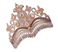 Corone con cristalli scintillanti per la sposa, con strass colorati luccicanti, accessori per capelli, elegante copricapo con strass, Medio, come descritto