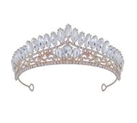 Corone con strass luccicanti eleganti per matrimoni e balli studenteschi alla moda fascia per capelli da sposa accessori per la testa principessa fascia per le donne, Misura unica, come descritto