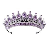 Corone da donna alla moda vintage eleganti strass corone party prom accessori, Misura unica, Strass