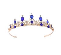 Corone da donna Cerchietti for capelli a corona, diademi da concorso for principesse per matrimoni(Blue)