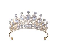 Corone da sposa alla moda accessorio per capelli eleganti cristalli d'argento diademi regali portatili per donne nuziali e alla moda gioielli di moda parrucchino, Misura unica, come descritto