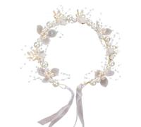 Corone della ragazza di fiori, Copricapi di perle per matrimoni, per capelli floreali fatti a mano, Fasce regolabili della ragazza di , Corone di capelli eleganti da sposa, Fasce di