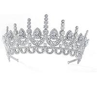 Corone di diademi di cristallo argento, corona di cristalli di strass, diademi di corone da principessa, costumi da sposa, accessori per capelli, per picnic, matrimoni, sfilate di moda, forma