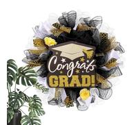 Corone di laurea 2024,Corona della porta di laurea - Gancio della porta della fattoria per inaugurazione della casa,Corona con disegno di cappello da scapolo di congratulazioni stagione