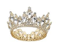 Corone di moda barocche di lussuoso cristallo a corona da sposa a corona da sposa diadem in oro chiaro per donne accessori per capelli da sposa (un bianco oro)