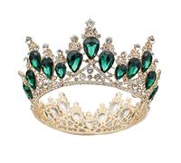 Corone di moda barocche di lussuoso cristallo di cristallo a corona da sposa tiara di diadem in oro chiaro per donne accessori per capelli da sposa (un rosso d'argento)