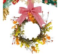 Corone di Natale per porta d'ingresso,Corona di Natale per porta - Decorazione della ghirlanda di sporgenza | Ghirlanda di Natale Inverno con fiocco per la decorazione delle vacanze in vendita