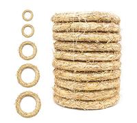 Corone di paglia, 10 pezzi | Diametro di 30 cm, spessore di 5 cm | DekoPrinz | corona per porta, corona per decorazione, corona in grezzo (non rifinita), anello di paglia