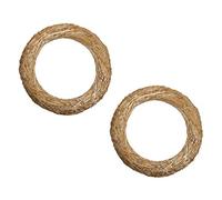 Corone di paglia, 2 pezzi | Diametro di 25 cm, spessore di 4 cm | DekoPrinz | corona per porta, corona per decorazione, corona in grezzo (non rifinita), anello di paglia