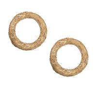 Corone di paglia, 2 pezzi | Diametro di 40 cm, spessore di 6 cm | DekoPrinz | corona per porta, corona per decorazione, corona in grezzo (non rifinita), anello di paglia