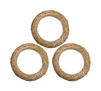 Corone di paglia, 3 pezzi | Diametro di 25 cm, spessore di 4 cm | DekoPrinz | corona per porta, corona per decorazione, corona in grezzo (non rifinita), anello di paglia