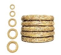 Corone di paglia, 5 pezzi | Diametro di 25 cm, spessore di 4 cm | DekoPrinz | corona per porta, corona per decorazione, corona in grezzo (non rifinita), anello di paglia