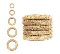 Corone di paglia, 5 pezzi | Diametro di 33 cm, spessore di 6 cm | DekoPrinz | corona per porta, corona per decorazione, corona in grezzo (non rifinita), anello di paglia