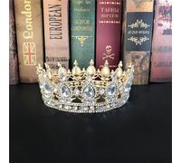 Corone di tiara di cristallo per donne grandi corona rotonda per capelli topiano copricapo accessori per i capelli per le donne copricapo di fidanzamento della regina corona