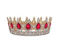 Corone di tiara di cristallo per donne grandi corona rotonda per capelli topiano copricapo accessori per i capelli per le donne copricapo di fidanzamento della regina corona