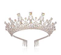 Corone e diademi con strass di cristallo, con pettine, fascia per capelli, diademi per sposa, principessa, corone di cristallo e con fascia a pettine, One Size, come descritto, come descritto
