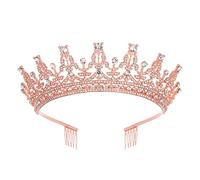 Corone e diademi con strass di cristallo, con pettine, fascia per capelli, diademi per sposa, principessa, corone di cristallo e con fascia a pettine, One Size, come descritto, come descritto