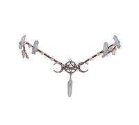 Corone Gotiche Al Quarzo For Donna, Copricapo Da Sposa In Metallo, Tiare In Pietra, Fascia For Capelli Strega For Halloween Adatta A Molte Occasioni(Black Gun Plated)