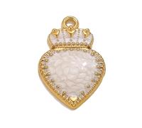 Corone In Acciaio Inox A Forma Di Amore Collana Orecchini Pendente Elegante Metallo Fascino Artigianale Componente Per Gioielli Progetti Handmade Accessori Della Collana, Misura unica, come descritto