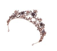 Corone in lega di strass fatti a mano Delciate Corone strass corone ornamento per capelli per riunioni formali e cerimonie diademi principessa, Misura unica, come descritto, come descritto