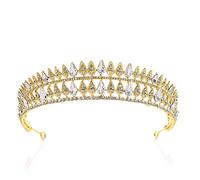 Corone per Donne Regina Crown Hairband Tiara Gioielli for capelli Bridal Fascia Prom Queen Pageant Accessori Accessori per il Ballo di Compleanno(Gold)