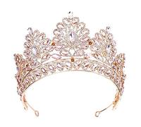 Corone per Donne Tiara Crown Birthday Crown Rhinestone Bridal Tiara Princess per il Ballo di Compleanno(Gold)