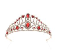 Corone per Donne Womens Tiara Crown Birthday Crown Crown Princess Beauty Contest Bridal Bridal per il Ballo di Compleanno(Rouge)