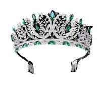 Corone per le donne strass Tiara nuziale con pettine Vintage corona accessori per matrimonio compleanno, Metallo