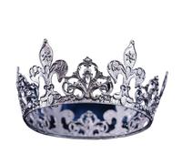 Corone reali Regina Re Tiara Per Le Donne | Corona rotonda retrò con diadema for accessori for capelli da spettacolo, feste di ballo, uomini e donne