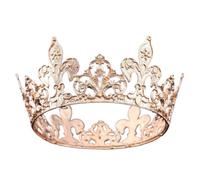 Corone reali Regina Re Tiara Per Matrimoni E Banchetti | Corona rotonda retrò con diadema for accessori for capelli da spettacolo, feste di ballo, uomini e donne