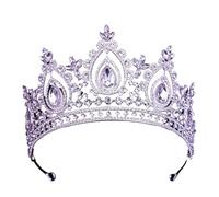 Corone vintage con gocce d'acqua per Matrimonio Ballo | Accessori for capelli Bandana con diademi elfi di cristallo rosa for donna