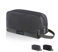 Coronel Tapiocca - Beauty case da viaggio per uomo | Borsa da toilette compatta con 3 scomparti, ideale per viaggi, lavoro, sport o vacanze, grigio, Ideale per viaggi o sport