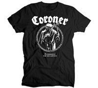 Coroner Punishment for Decadence Men's Black T-Shirt Unisex Tee Shirt M