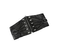 Corpetto Donna,Corsetto Da Donna Vintage In Ecopelle Top Nero Personalità Corto Underbust Bustier Corsetto Cintura Grunge Rock Punk Vita Allenamento Body Shaper Gotico Uscire Party Corpetto,Nero,S