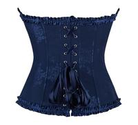 Corpetto Top Donna Corsetto, Bustino Medievale Casual Satin Floreale Corsetti Bustino Waist Trainer del Raso Corsetti Eleganti Stringivita Modellante Dimagrante Eleganta Corsetto Nero