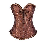 Corpetto Top Donna Stringivita Elegante Bustino Halloween Medievale Corsetti Modellante Steampunk Gotico Corpetto Top Pirata Marrone Sexy Corsetto Dimagrante Curvy Bustini E Corsetti Nero Bianco Viola