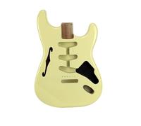 corpo della chitarra Corpo In Legno Di Ontano Per Chitarra Elettrica Con Fori F Corpo Giallo Con Finitura Lucida Per Corpo Semi-cavo Fai-da-te SSS