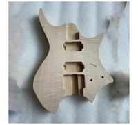 Corpo della chitarra fai da te Corpo Della Chitarra Elettrica Senza Paletta Impiallacciatura In Acero Fiammato In Tiglio Grezzo Con Piastra Posteriore Per Chitarra 6 Corde