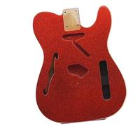 Corpo della chitarra fai da te Corpo Per Chitarra Elettrica Rosso Legno Di Ontano Vernice Lucida A Particelle Grandi Corpo Per Chitarra Foro A F Semi-cavo