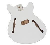 Corpo della chitarra fai da te Corpo Per Chitarra Jazz Con Rilegatura Nera Corpo Per Chitarra In Colore Bianco Semi-hollow Chitarra Non Finita