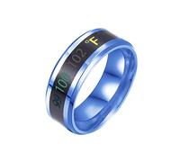 Corpo in acciaio, colore acciaio, indicatore di temperatura, anello in titanio, anelli di cambiamento di temperatura, gioco di carte, segreti, 7, acciaio al titanio, Nessuna pietra preziosa